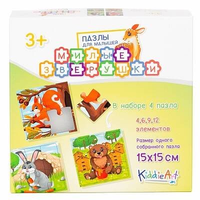 Картонный пазл 4в1 "Милые зверушки" (31 дет.)