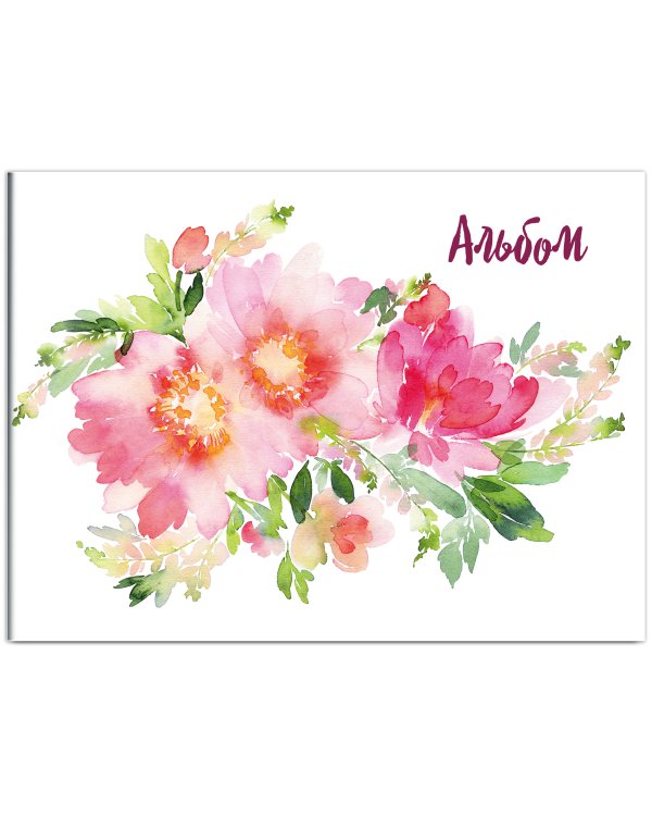 Цветы. Альбом для рисования (формат А4, 60 страниц, офсет 120 гр., скрепка)