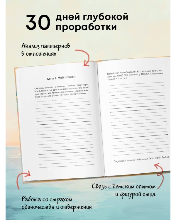 Дневник для проработки отношений с мужчинами. 30 шагов к свободе от паттернов, ясным границам и отношениям без жертвы