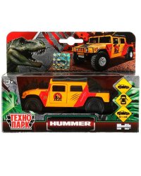 Машина металл HUMMER ПИКАП, 12 см, двери, баг., инер., окрас динозавр, кор. Технопарк в кор.2*24шт