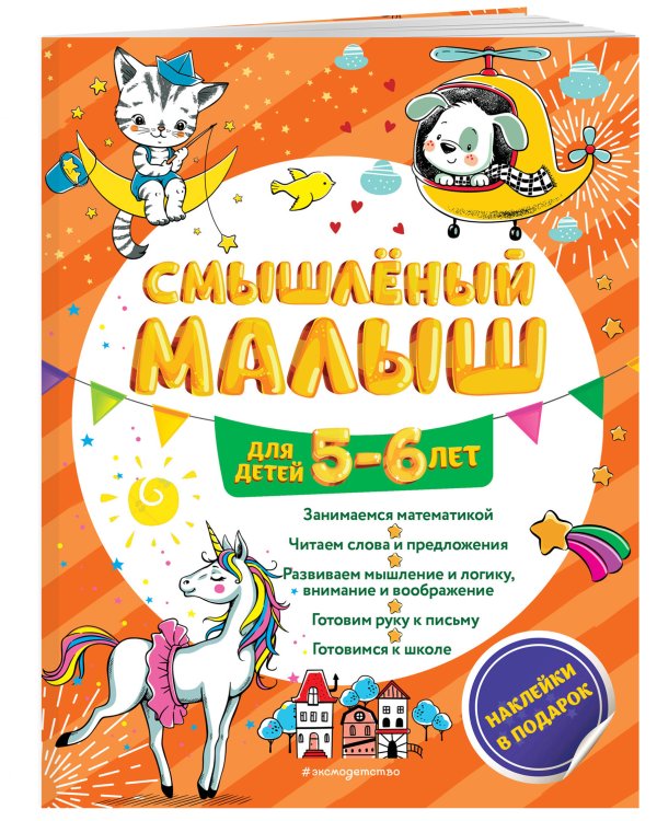 Смышлёный малыш: для детей 5-6 лет (с наклейками)