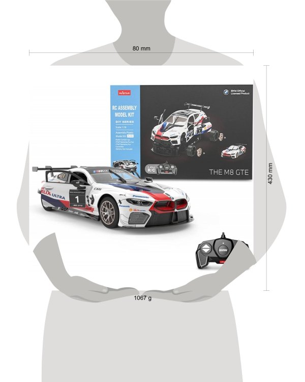 Машина р/у 1:18 BMW m8 gte конструктор 74 дет. Rastar в кор.6шт