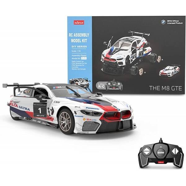 Машина р/у 1:18 BMW m8 gte конструктор 74 дет. Rastar в кор.6шт