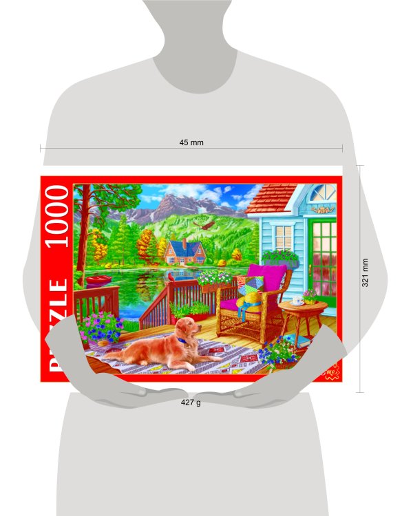 ПАЗЛЫ 1000 элементов. Ф1000-0750 ВЕРАНДА С ВИДОМ НА ОЗЕРО