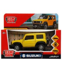 Машина металл SUZUKI JIMNY 11,5 см, двери, багаж, инерц, желтый, кор. Технопарк в кор.2*36шт