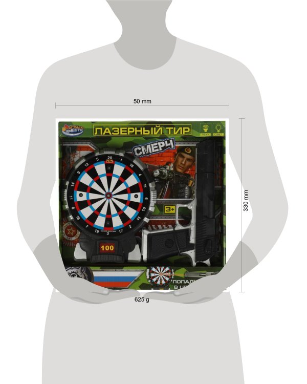Лазерный тир свет-звук, кор.33*33*4,5см ИГРАЕМ ВМЕСТЕ в кор.2*24шт