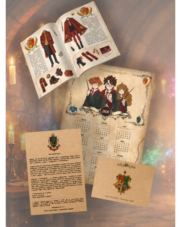 Гарри Поттер и Новый год в Хогвартсе. Подарочный набор (книга + календарь + письма из школы)