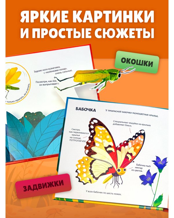 Насекомые. Тактильная книга-панорамка
