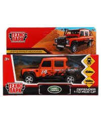 Машина металл LAND ROVER DEFENDER PICKUP САФАРИ 12 см, двери, багажн, кор. Технопарк в кор.2*36шт