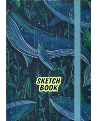 СКЕТЧБУК А5. КИТЫ И ВОДОРОСЛИ (выб.лак)