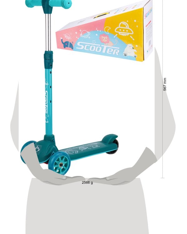 Самокат 3-х колесный со светом 50*25*57 （83）см (Арт. 806G)