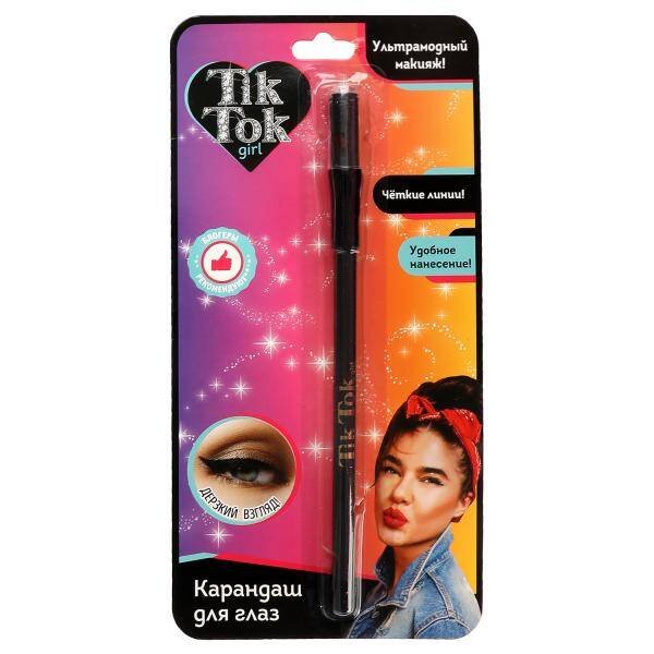 Карандаш для глаз черный TIK TOK GIRL в кор.48*12шт