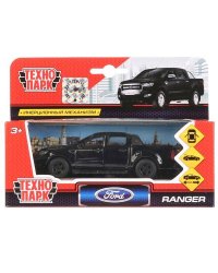 Машина металл FORD ranger пикап черный 12см, открыв. двери, инерц. в кор. Технопарк в кор.2*24шт