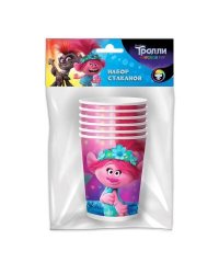 Trolls. Набор бумажных стаканов-3, 6 шт*250 мл