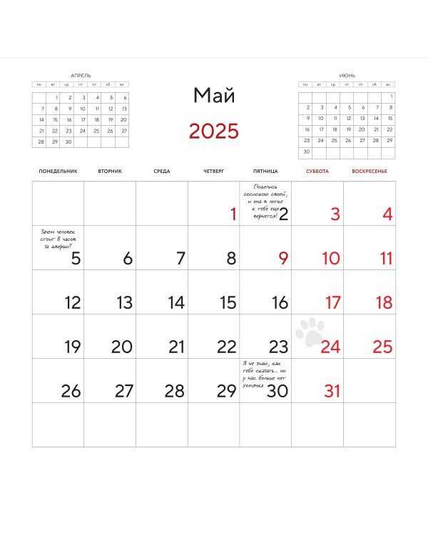 Толстый кот - счастливый год! Календарь на 2025 год для мурчунов и ворчунов