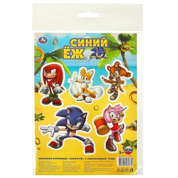 Наклейки бумажные, а5, синий еж Умка в кор.1000шт