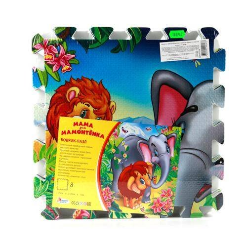 "ИГРАЕМ ВМЕСТЕ" НАСТОЛЬНЫЕ ИГРЫ (Умка) КОВРИК-ПАЗЛ "ИГРАЕМ ВМЕСТЕ" МАМОНТЕНОК 8 СЕГМЕНТОВ, КАЖДЫЙ 31.5*31.5СМ В ПАК. в кор.12шт