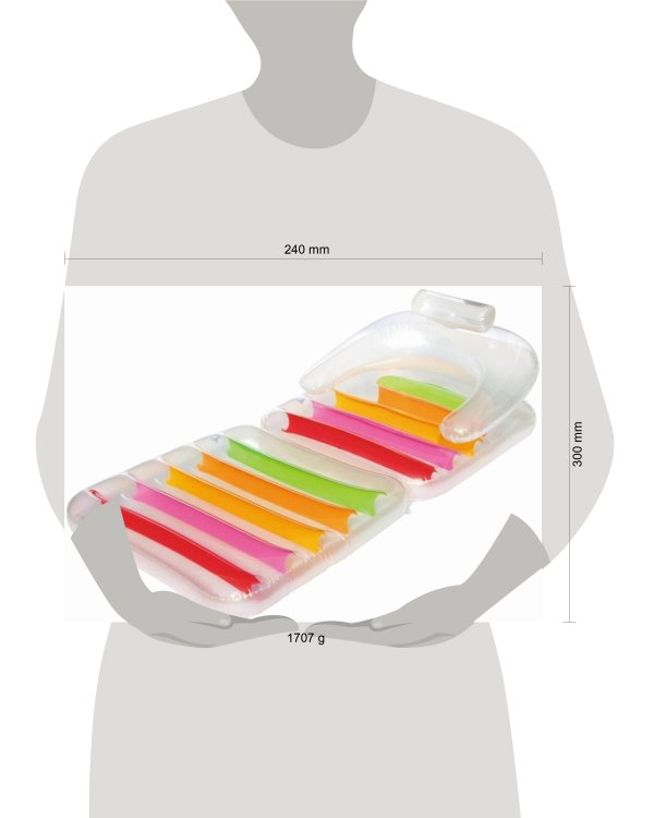 Надувной шезлонг для отдыха на воде раскладной 201х89 см Bestway (Арт. 43023)