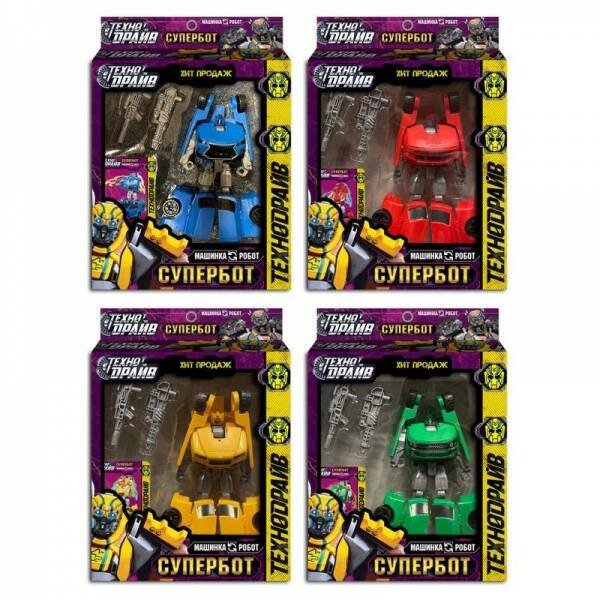 РОБОТЫ ТРАНСФОРМИРУЮЩИЕСЯ (Умка) Робот трансформирующийся в машину, кор.19,5*22,5*5см ТЕХНОДРАЙВ в кор.2*72шт