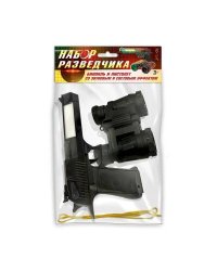Игровой набор: набор разведчика: бинокль и пистолет со звуковым и световым эффектом
