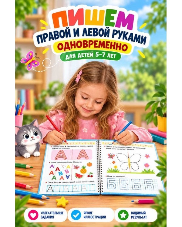 Дополнительное изображение книги «Пишем правой и левой руками одновременно. 5-7 лет»