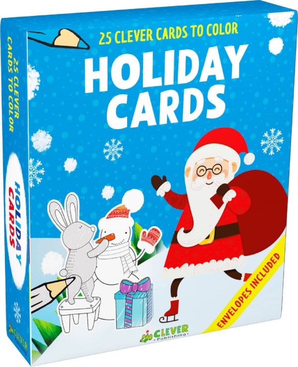 Обложка книги «Holiday Cards (25 новогодних открыток-раскрасок)», ISBN 9781948418287