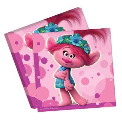 Trolls. Салфетки бумажные трехслойные-3 33*33 см, 20 шт
