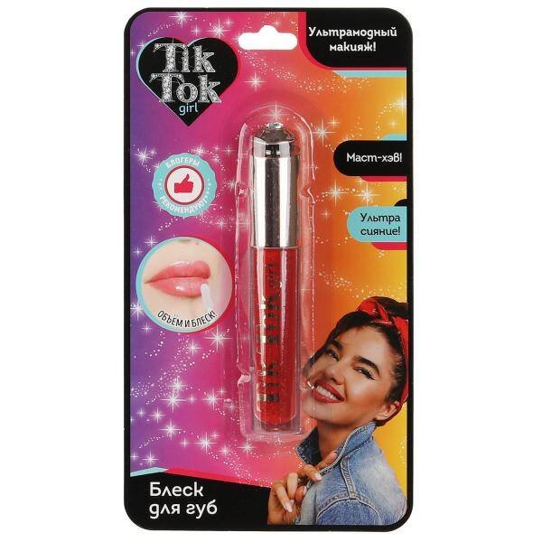 Блеск для губ красный TIK TOK GIRL в кор.24*12шт