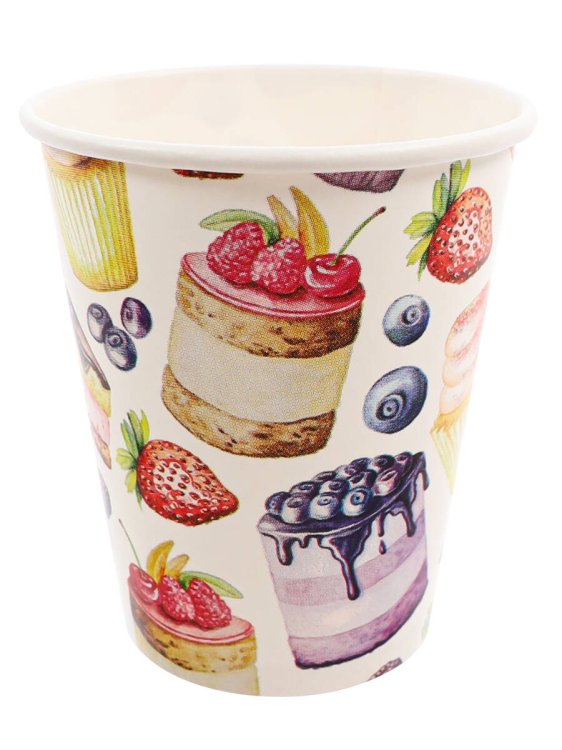 Стаканы бумажные Вкусняшки  (250 мл, 6 шт) флоупак ФЛ-6208