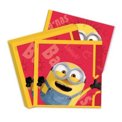 Minions 2. Салфетки бумажные трехслойные-2 33*33 см, 20 шт (3D дизайн)
