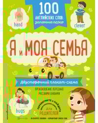 100 английских слов: запомню легко. Я и моя семья (двусторонний плакат-схема)