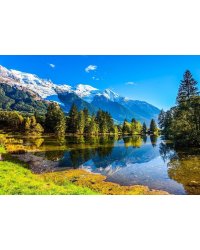 Алмаз мозаика (клас.) 30х40 см, с подр., с полн. заполн.(цв.) Солнечный день у гор. ( Арт. AC34074)