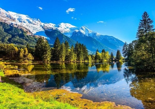 ПЕЙЗАЖ (Рыжий Кот) Алмаз мозаика (клас.) 30х40 см, с подр., с полн. заполн.(цв.) Солнечный день у гор. ( Арт. AC34074)