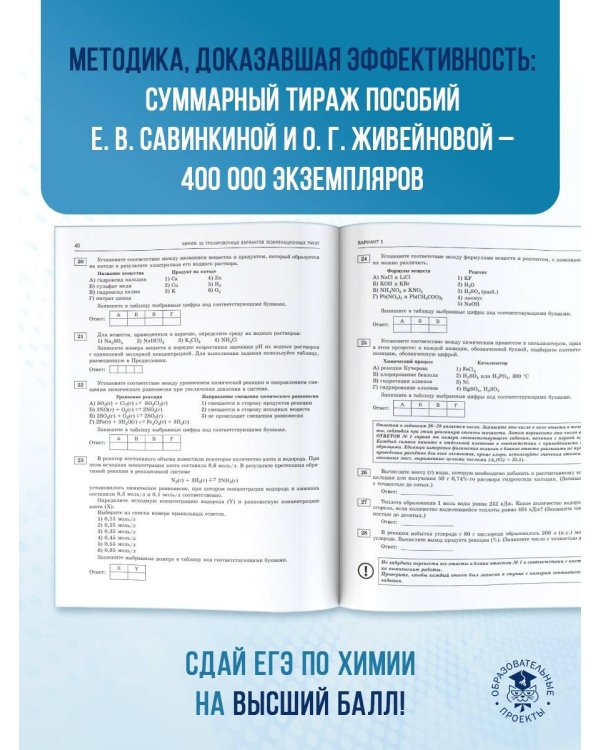 ЕГЭ-2025. Химия. 50 тренировочных вариантов экзаменационных работ для подготовки к единому государственному экзамену