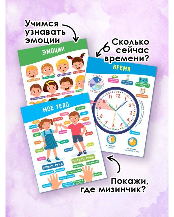 11 больших настенных плакатов для дошколят. Всё что нужно знать