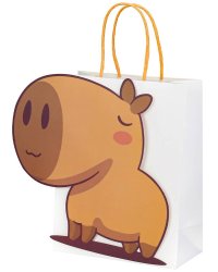 Dream cards Пакет подар.с мат.лам.и 3D элементом22х16х8см(M) Милая капибара,210г ППК-3727