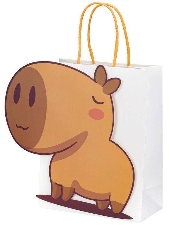 Dream cards Пакет подар.с мат.лам.и 3D элементом22х16х8см(M) Милая капибара,210г ППК-3727