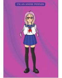Блокнот. I'm an anime person (формат А4, мягкая обложка, круглые углы, блок в точку)