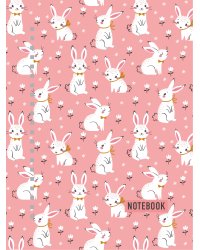 Тетрадь в твердом переплете. Розовые кролики. А5, 120 стр.