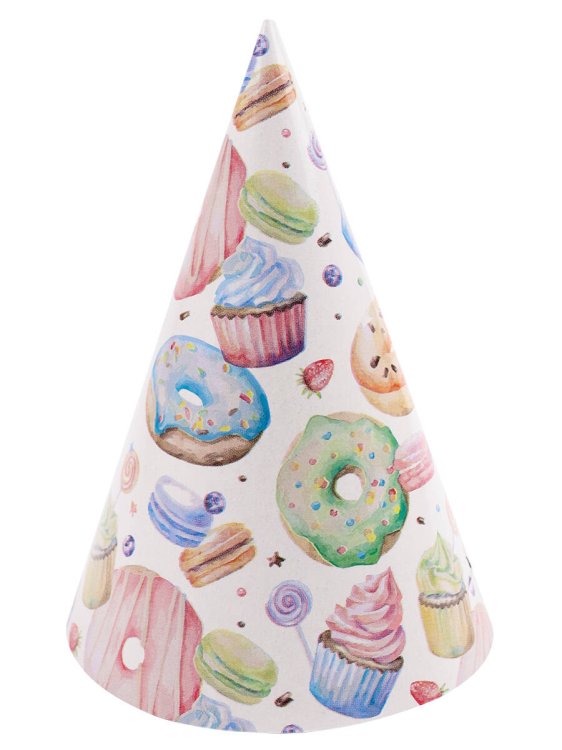 Колпаки Пончики  (16 см, 6 шт) флоупак ФЛ-1166