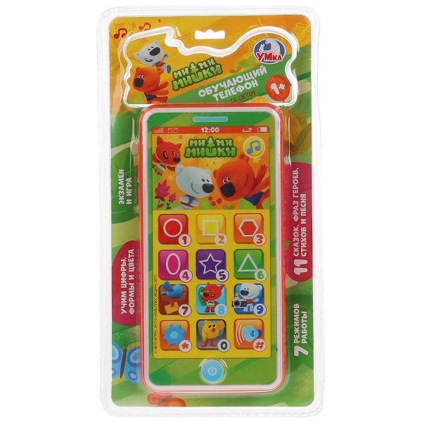 "УМКА" (детские развивающие игрушки) (Умка) Обучающий телефон 11 сказок,фраз героев,стихов и песня,экзамен и игра, "Мимимишки" "Умка" в кор.48шт