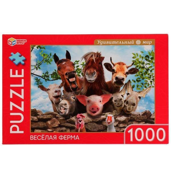 Веселая ферма. Пазл классический в коробке. Пазл 1000 эл. Умные игры в кор.10 шт