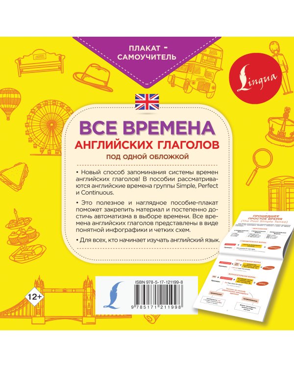 Все времена английских глаголов под одной обложкой. Плакат-самоучитель