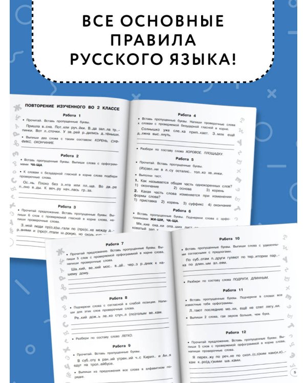 Русский язык. Короткие проверочные работы на 5 минут. 3 класс