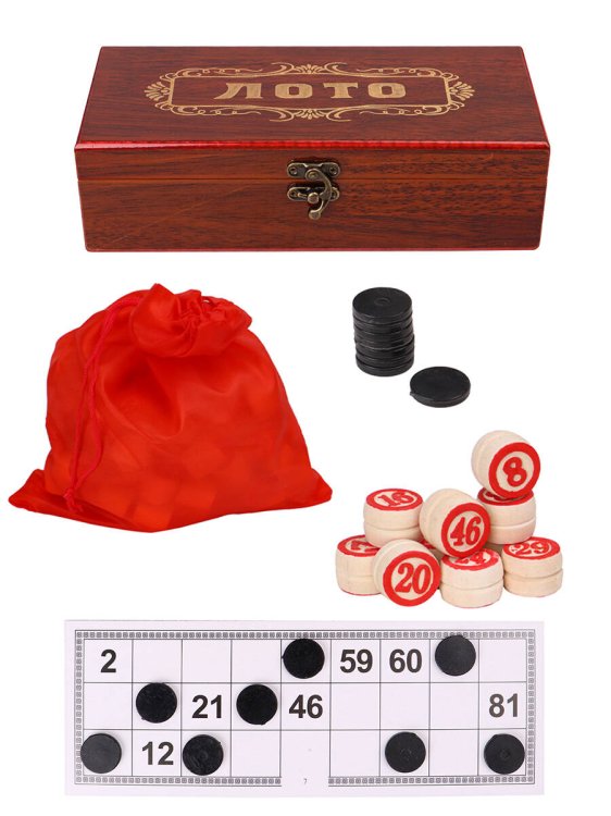 Лото деревянное (23х9.5х4.5 см) в коробке (Арт. AN02561)