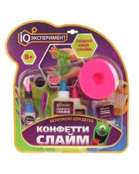 Набор опыты сделай слайм сам конфетти,в блистере ИГРАЕМ ВМЕСТЕ в кор.18шт