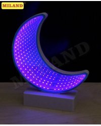 Зеркальный 3D светильник Луна, фиолетовый свет УД-9714