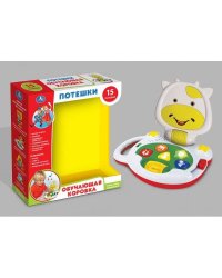 Обучающая Коровка.15 потешек, на бат. свет+русс. чип. ТМ "УМКА" в русс. кор. в кор.2*18шт