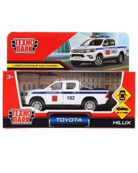 Машина металл toyota hilux полиция, 12см, открыв. двери, инерц, белый, в кор. Технопарк в кор.2*36шт