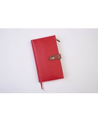 Ежедневник-органайзер (красный) (искусств. кожа, обложка на заклепке, сменный внутренний блок, отделение под карты и ручку)